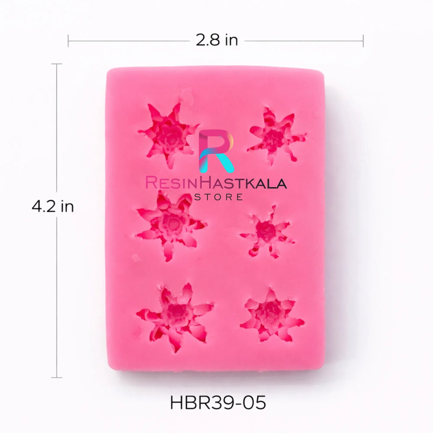 6 Cavity Flower Pink Mould - HBR39-05