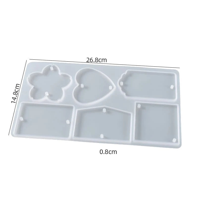 6 Cavity Mixed Shape Mould with 2 Holes for Resin & Concrete Art