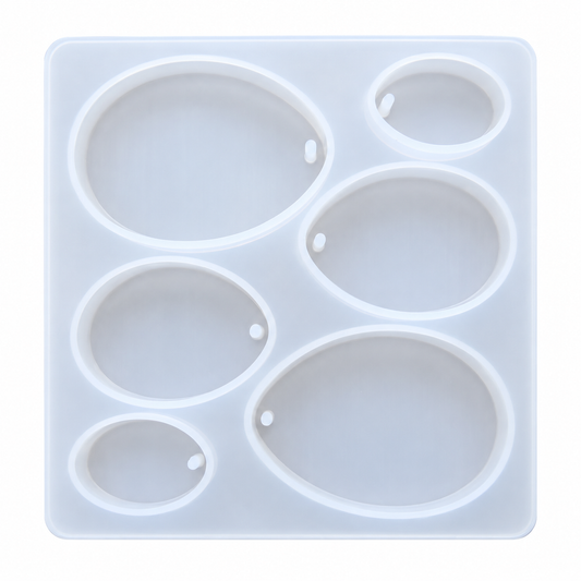 6 Cavity Oval Jewellery Mould With Hole