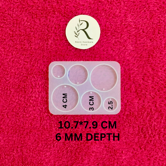 6 Cavity Round Jewellery Mould With Hole