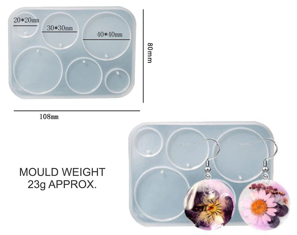 6 Cavity Round Jewellery & Keychain Mould