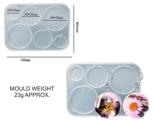 6 Cavity Round Jewellery & Keychain Mould