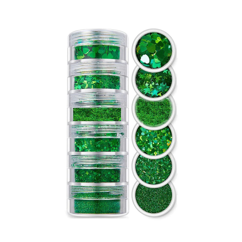 Green 6 In 1 Glitter & Chunks