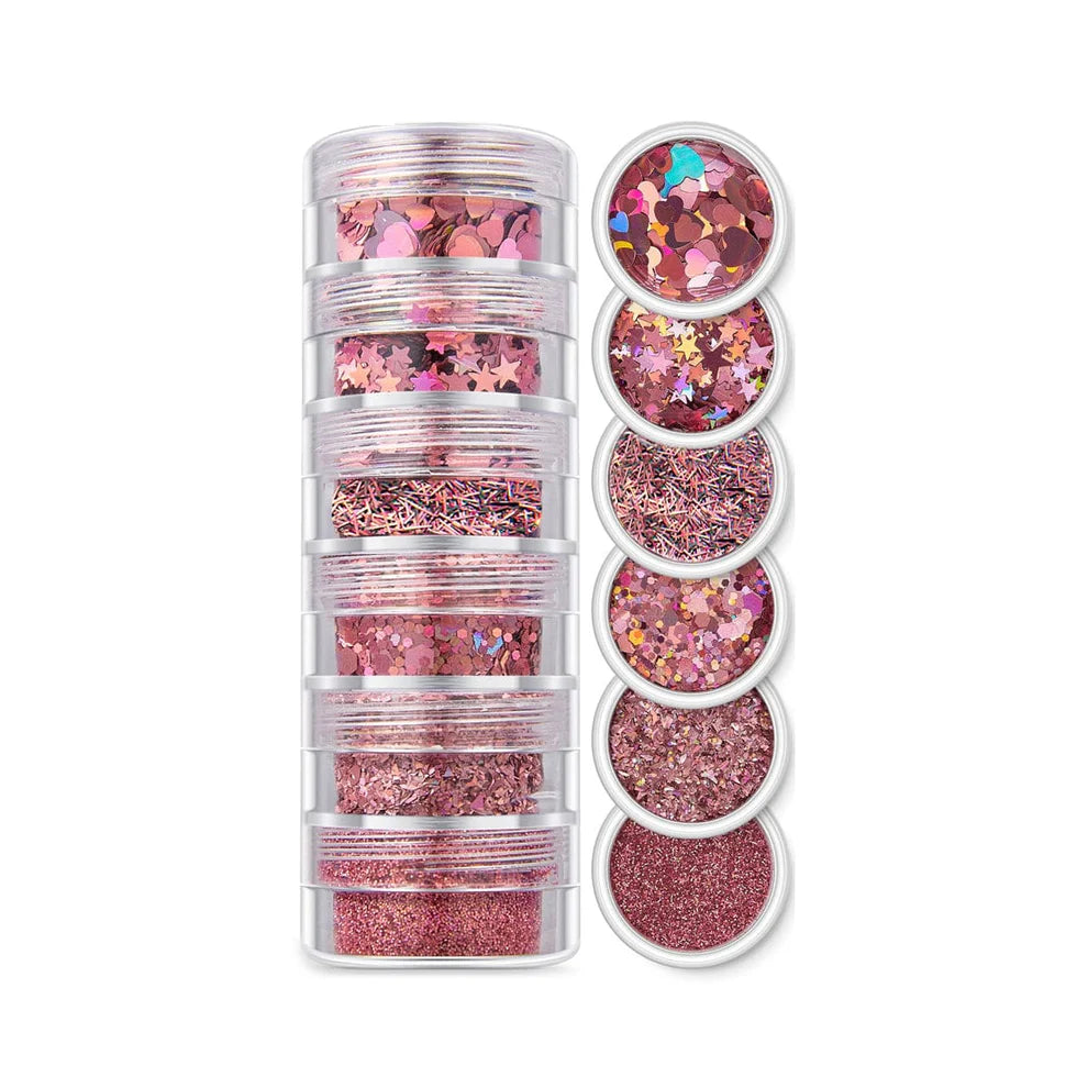 Pink 6 In 1 Glitter & Chunks