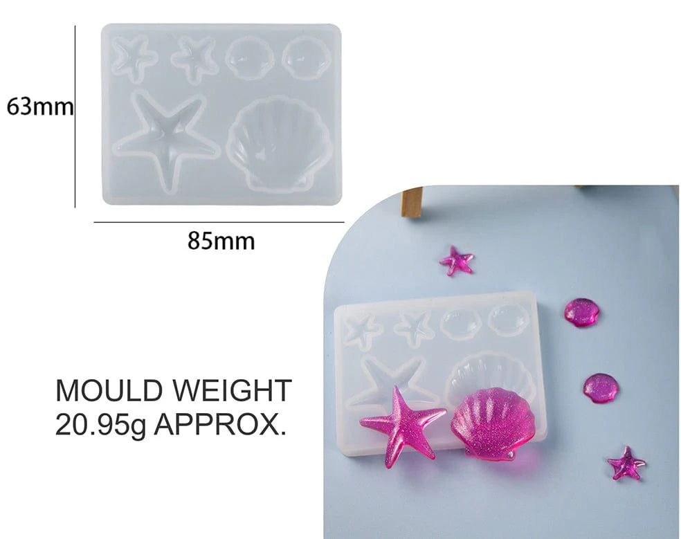 6 In 1 Star & Shell Keychain Mould