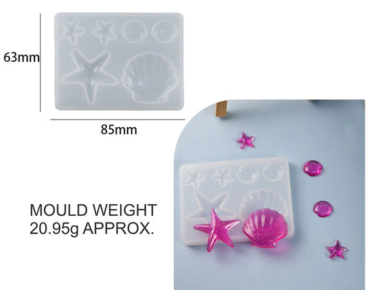6 In 1 Star & Shell Keychain Mould