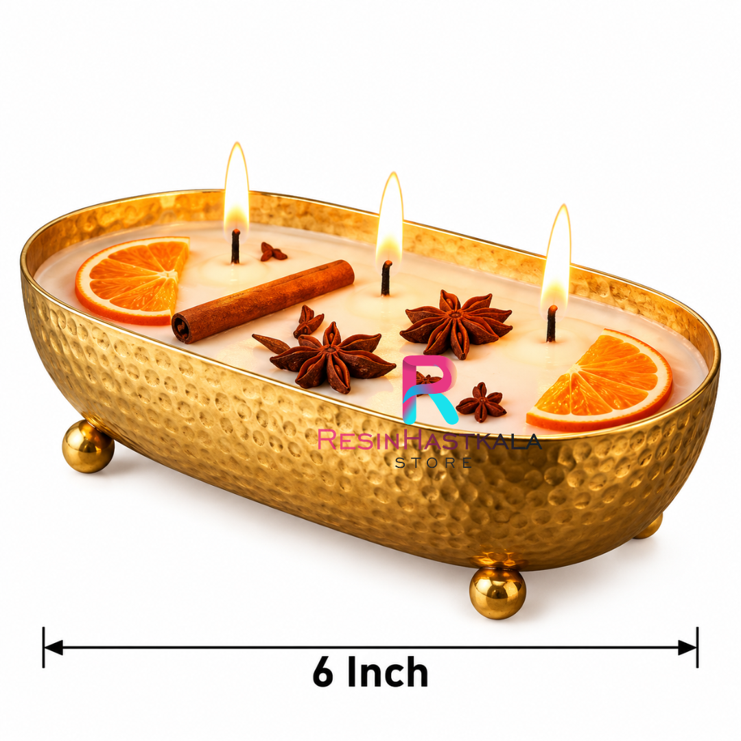 6 Inch Empty Metal Oval Bowl for Candle Making