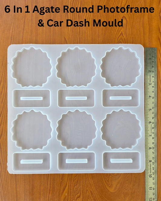 6 In 1 Agate Round Photoframe & Car Dash Mould