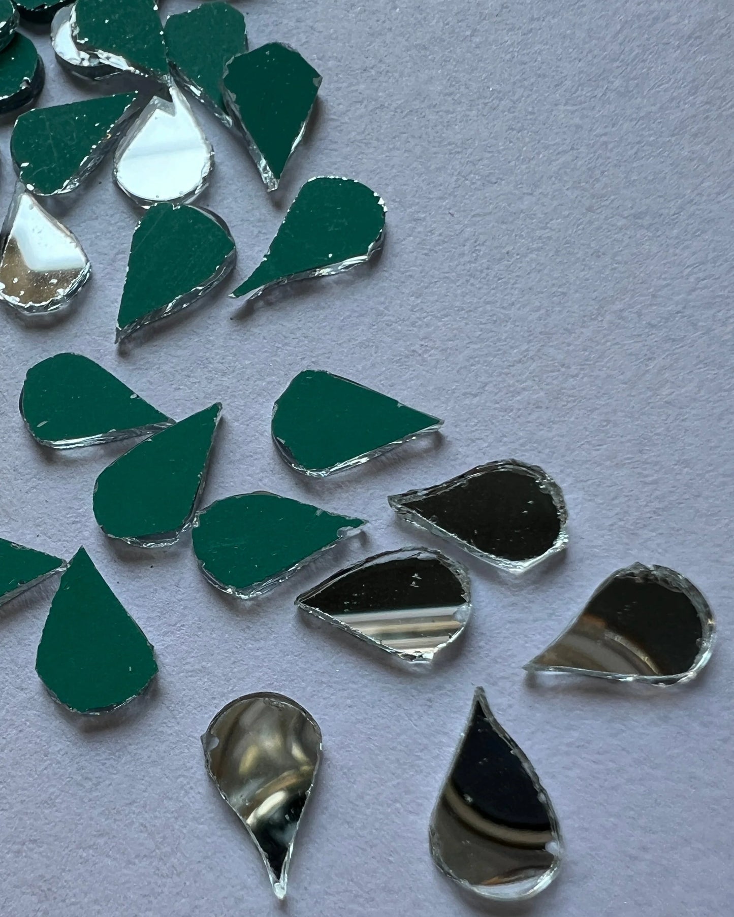 Almond Shape Silver Mirrors for Lippan Art – 50 Gram Pack