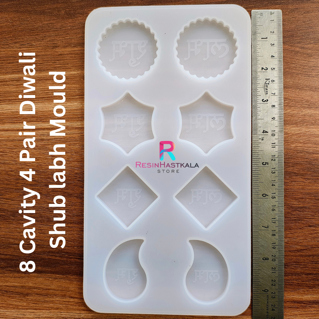 8 Cavity 4 Pair Diwali  Shub labh Mould