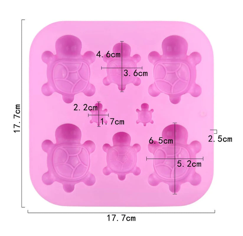 7 Cavity Sea Turtle Family Silicone Mould for Resin, Concrete Art, Soap, Chocolate & Cake Making