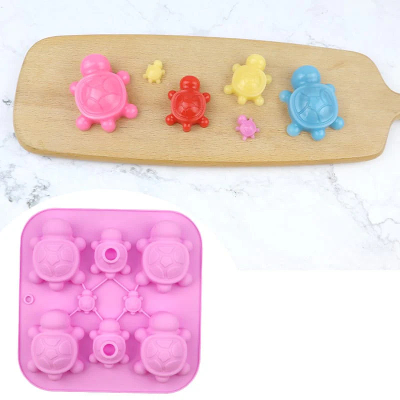 7 Cavity Sea Turtle Family Silicone Mould for Resin, Concrete Art, Soap, Chocolate & Cake Making