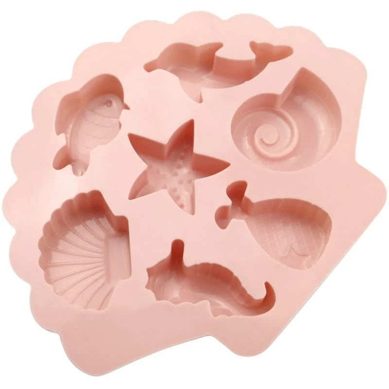 7 in 1 Ocean World Silicone Mould for DIY Resin, Concrete Art, Soap, Chocolate & Cake Making