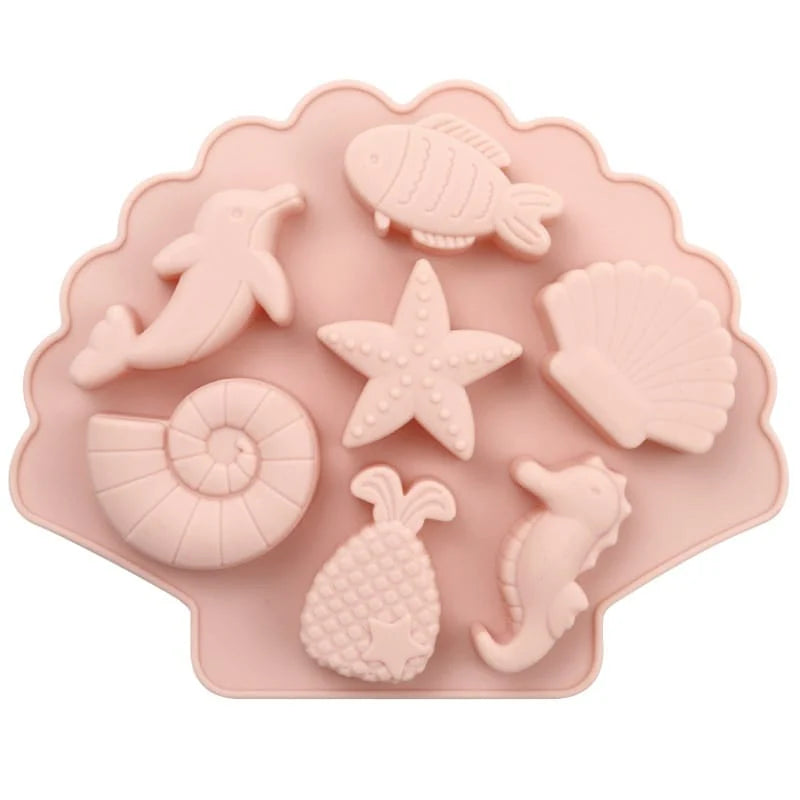 7 in 1 Ocean World Silicone Mould for DIY Resin, Concrete Art, Soap, Chocolate & Cake Making