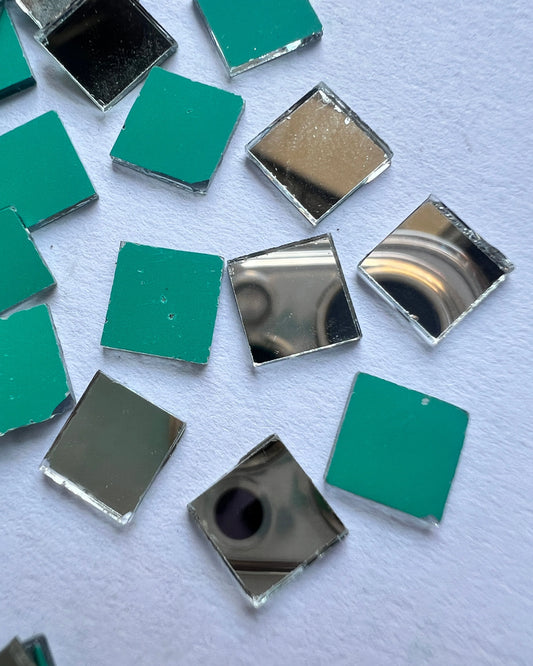 Square Shape Silver Mirrors for Lippan Art – 50 Gram Pack