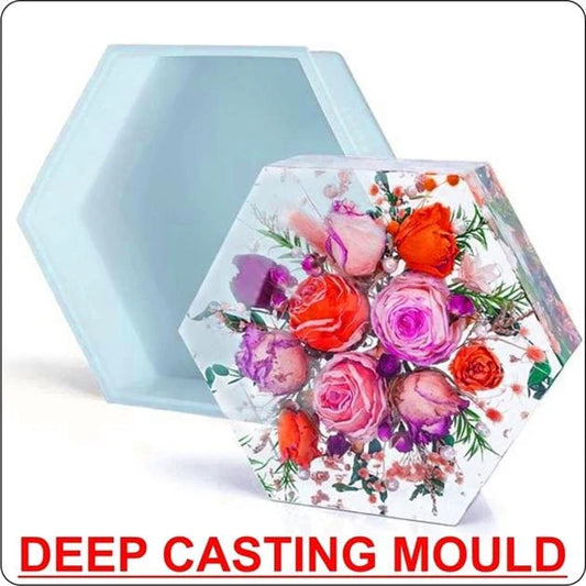 8 Inch Hexagon Deep Casting / Wedding Preservation Mould