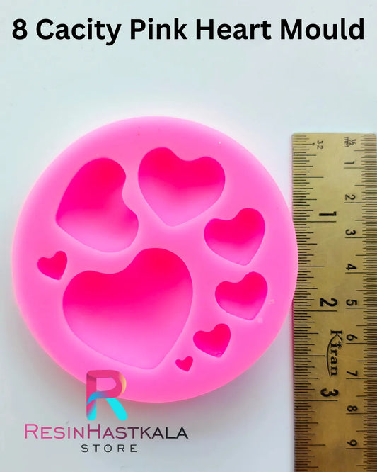 8 Cavity Pink Heart Mould