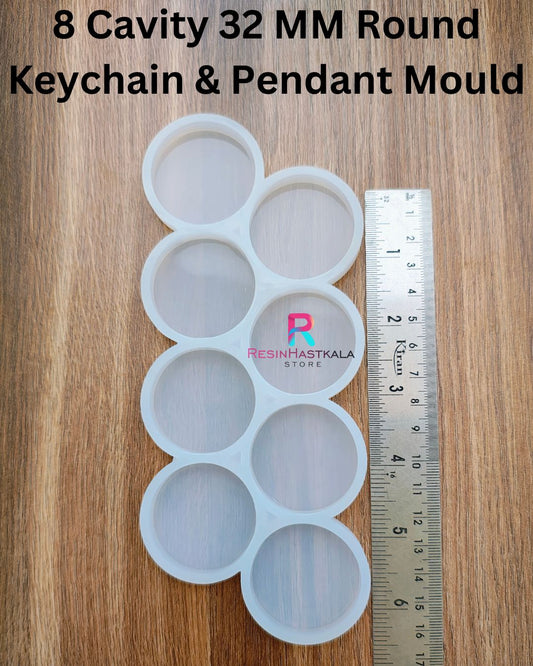 8 Cavity 32 MM Round Keychain & Pendant Mould