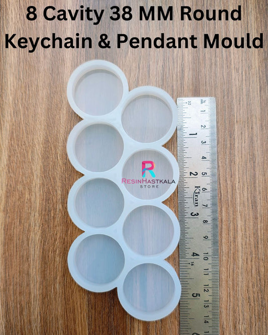 8 Cavity 38 MM Round Keychain & Pendant Mould
