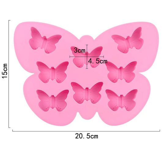 8 Cavity Butterfly Shaped Silicone Mould for DIY Resin, Concrete Art, Soap, Chocolate & Cake Making