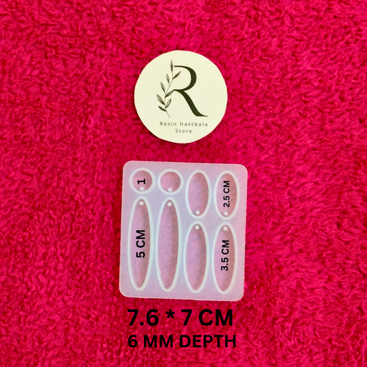 8 Cavity Oval Jewellery Mould With Hole