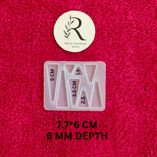 8 Cavity Triangle Jewellery Mould With Hole