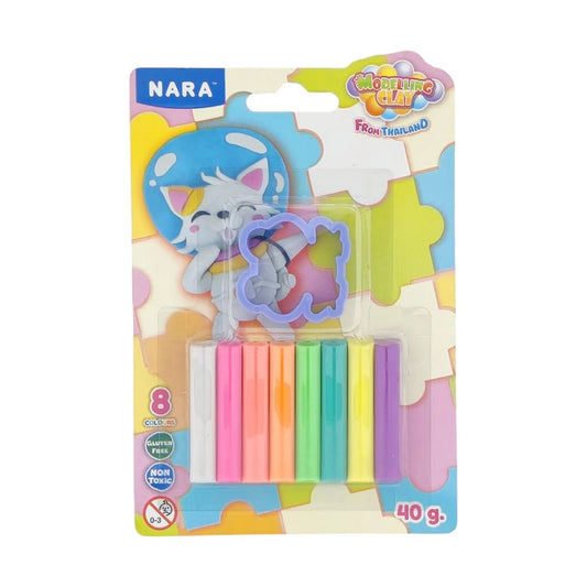 8 Colour Modelling & Sculpting Clay with 1 Cutter (40g) for DIY Crafts & Creative Projects