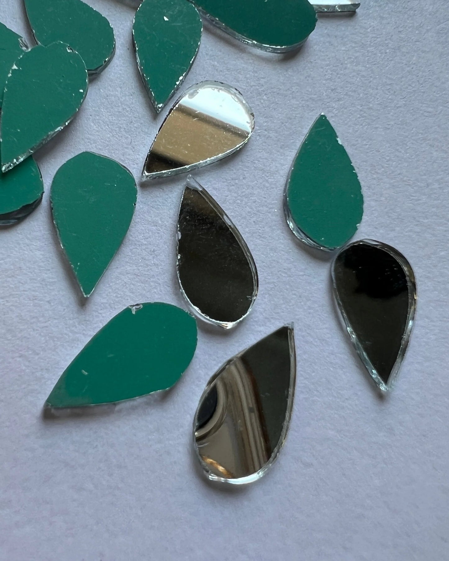 Almond Shape Silver Mirrors for Lippan Art – 50 Gram Pack