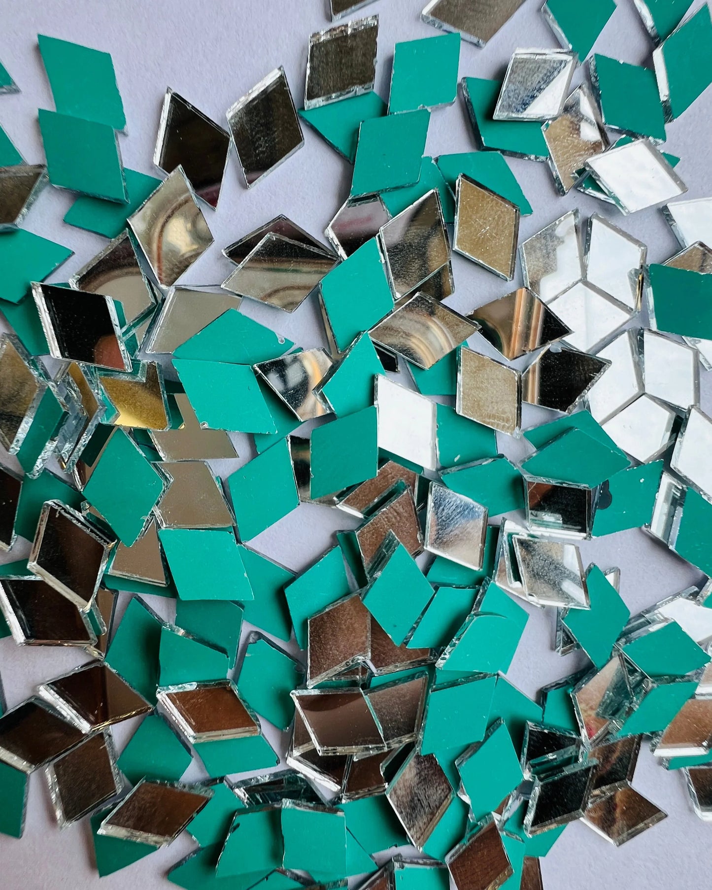 Diamond Shape Silver Mirrors for Lippan Art – 50 Gram Pack