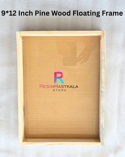 9*12 Inch Pine Wood Floating Frame with Transparent Acrylic Base – Varmala Preservation