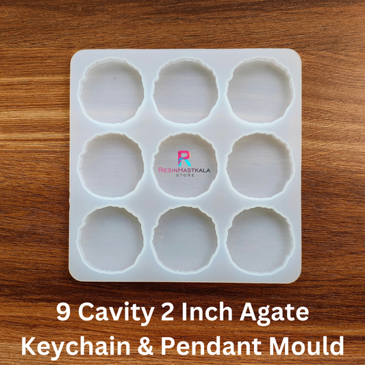 9 Cavity 2 Inch Agate Keychain & Pendant Mould