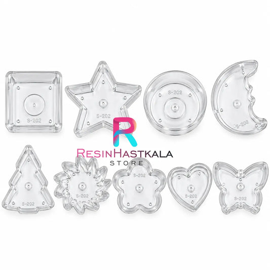 9 Mixed Design Plastic Tealight Cups / Empty Candle Containers