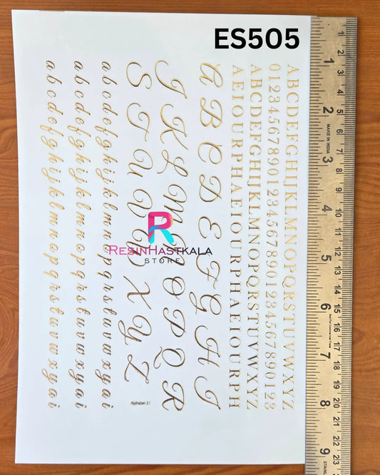 A5 Golden Embossed Sticker – ABCD / Alphabet Design (ES505)