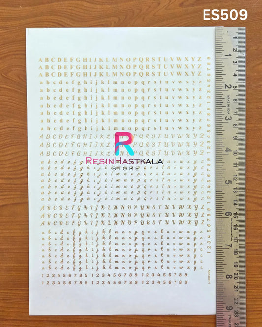 A5 Golden Embossed Sticker – ABCD / Alphabet Design (ES509)