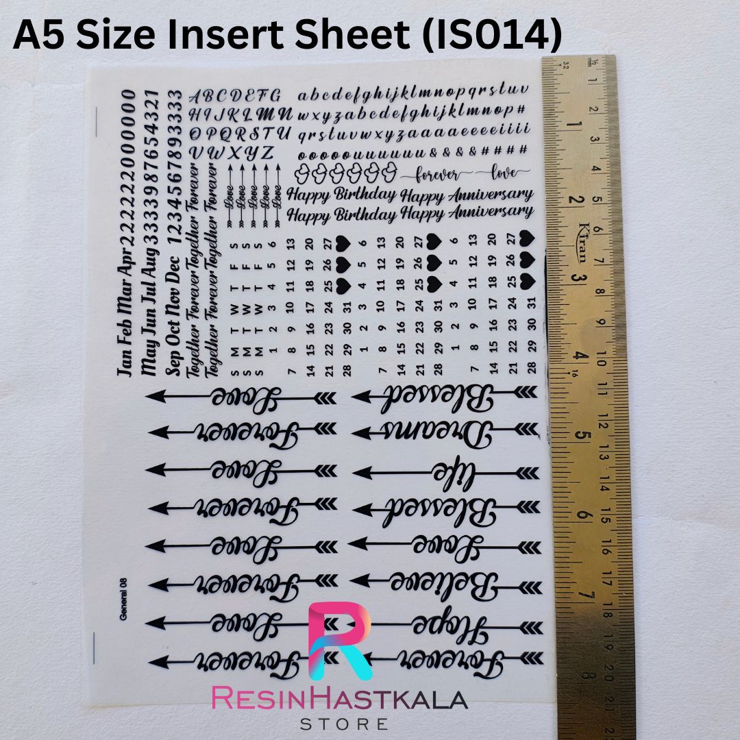 A5 Size Calander Insert Sheet (IS014)