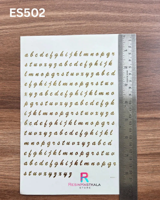 A6 Golden Embossed Sticker – ABCD / Alphabet Design (ES502)