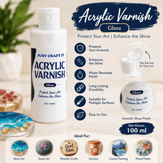 Acrylic Varnish Gloss – Protective Gloss Finish for Art & Craft | 100 ML