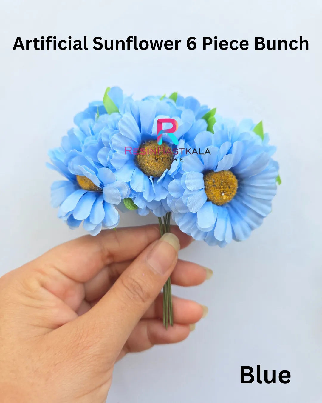 Artificial Sunflower 6 Piece Bunch - Blue