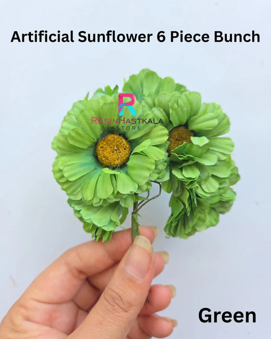 Artificial Sunflower 6 Piece Bunch - Green
