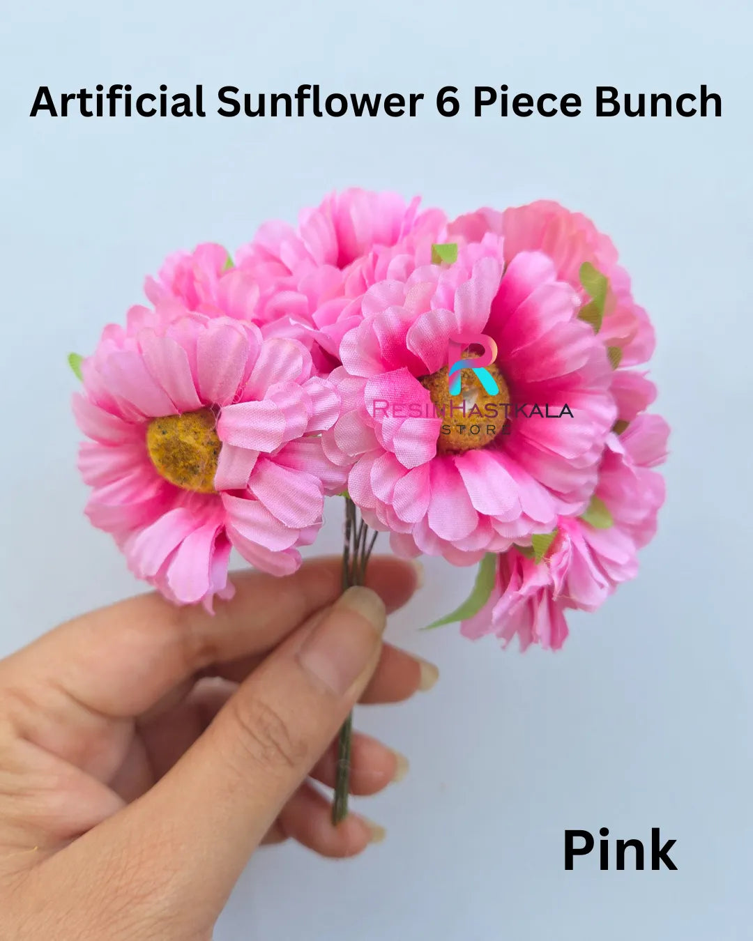 Artificial Sunflower 6 Piece Bunch - Pink
