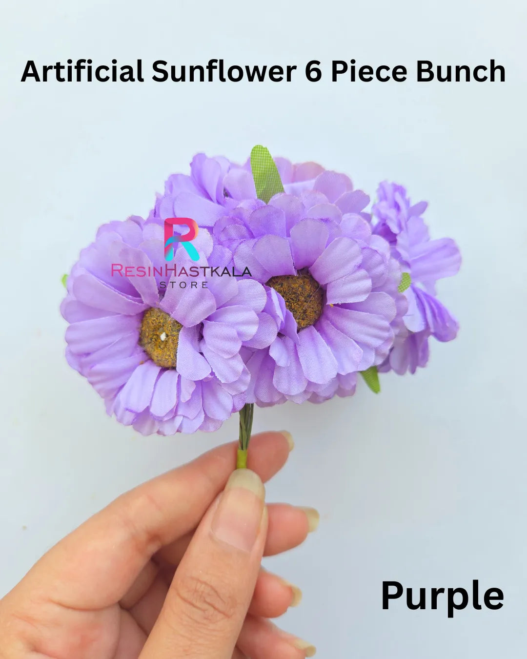 Artificial Sunflower 6 Piece Bunch - Purple