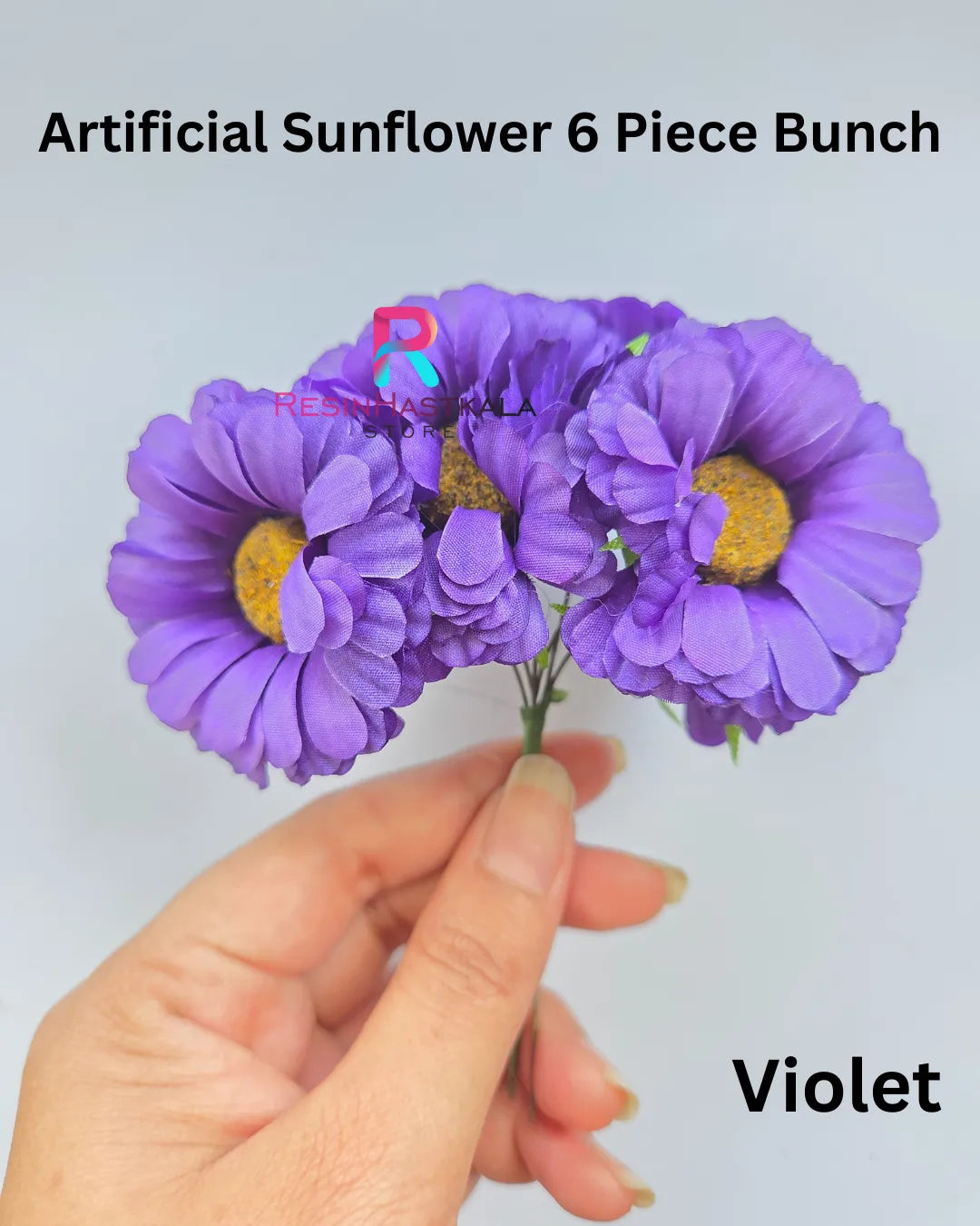 Artificial Sunflower 6 Piece Bunch - Violet