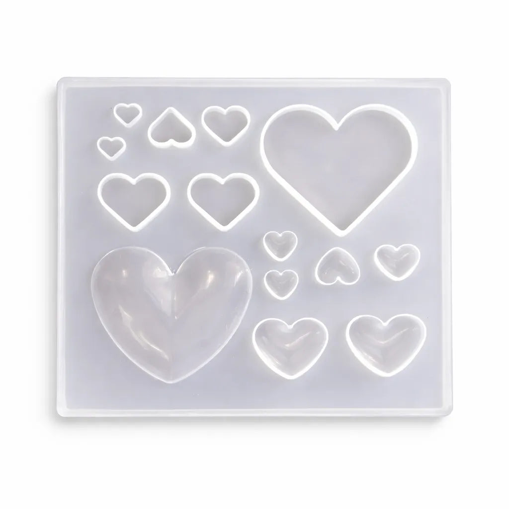 Big 14 In 1 Heart Jewellery & Pendant Mould - 5×5.5 Inch