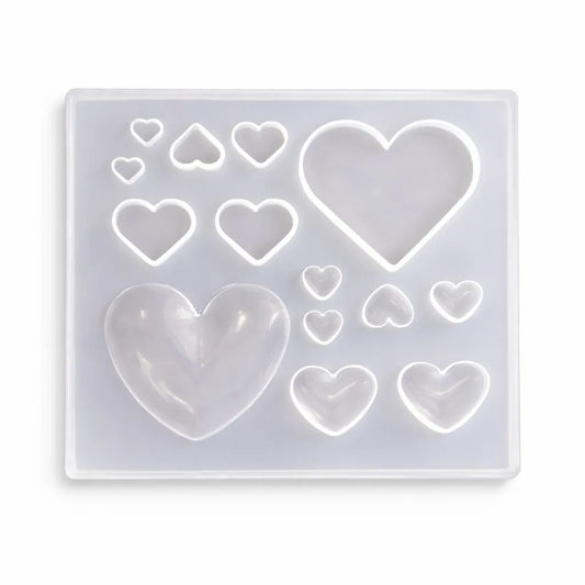 Big 14 In 1 Heart Jewellery & Pendant Mould - 5×5.5 Inch