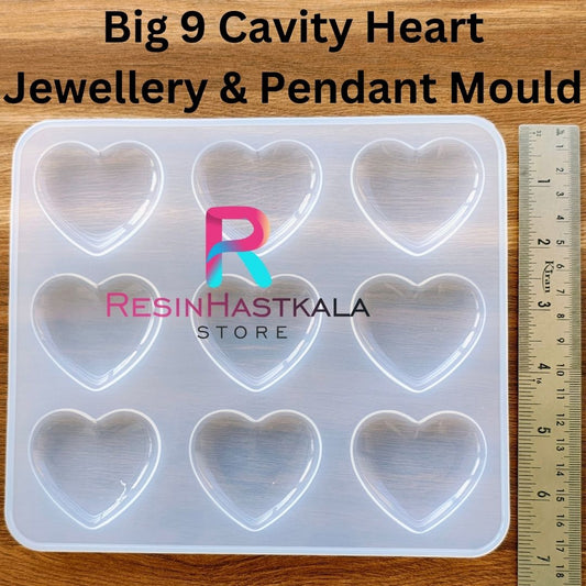 Big 9 Cavity Heart Jewellery & Pendant Mould