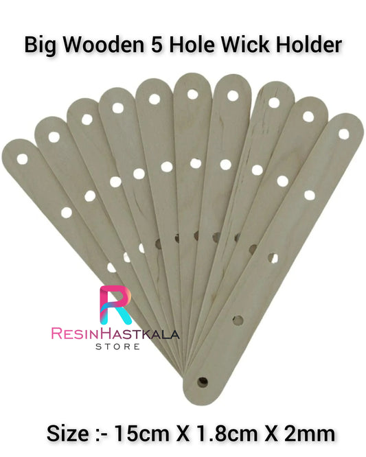 Big Wooden 5 Hole Wick Holder (10 Piece)