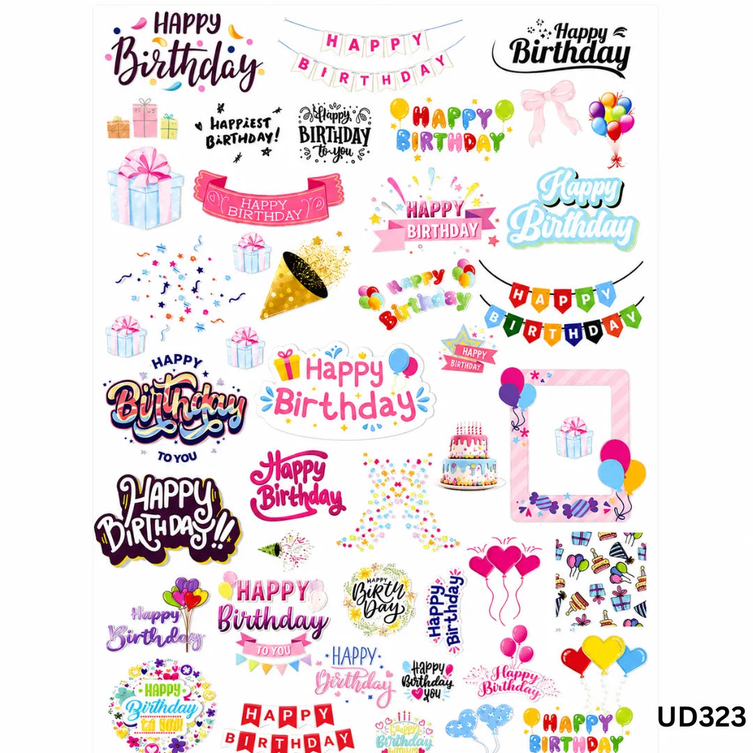 Birthday UV DTF Sticker – A6 Size (UD323)