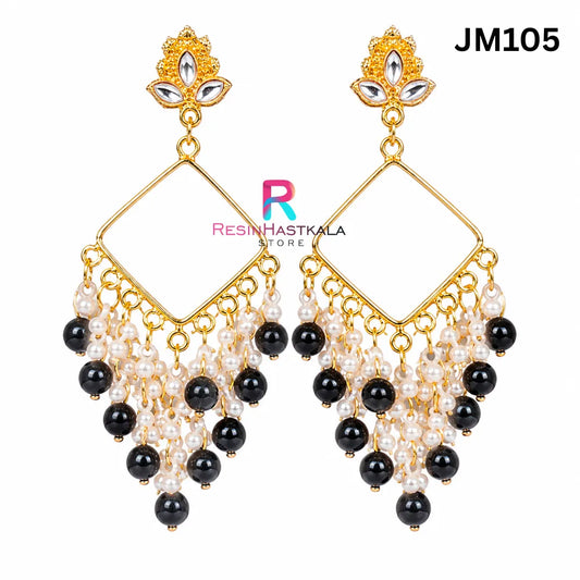 Black Chandbali Earring Bezel / Jhumka Bezel (JM105)