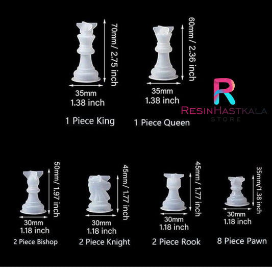 16 In 1 Chess Piece Mould With Board Mould
