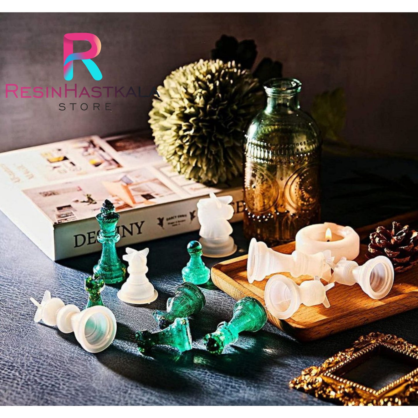 16 In 1 Chess Piece Mould With Board Mould
